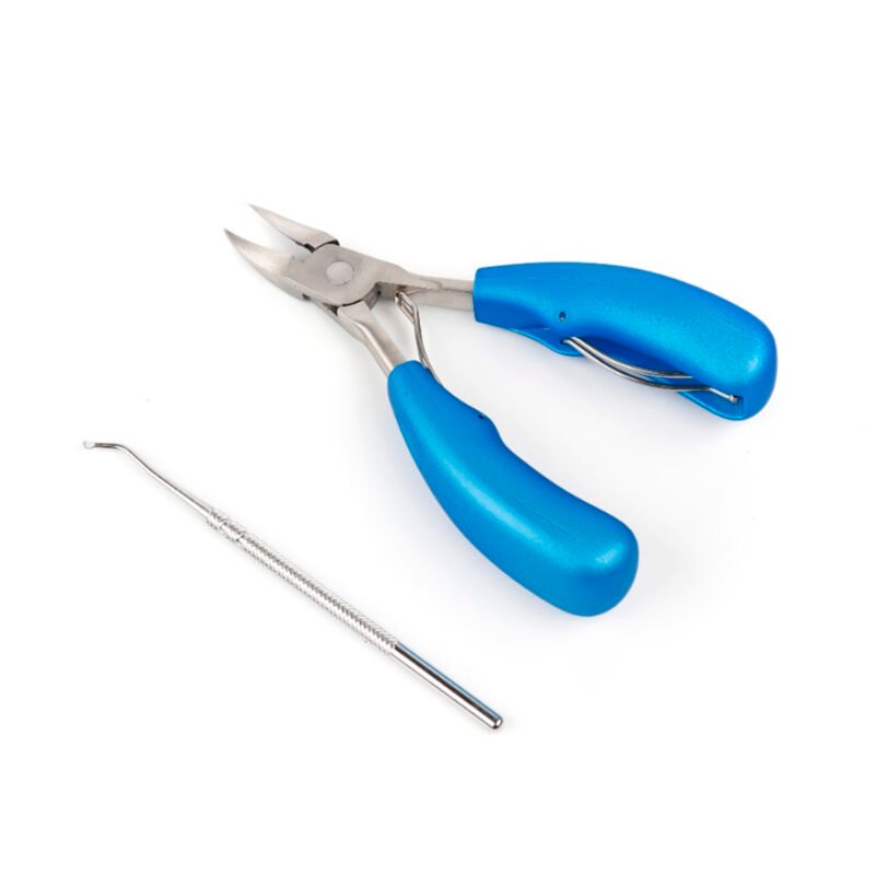 kit doma de podologia inoxidable, herramienta para cuticulas, bordes afilados, mango antideslizante.