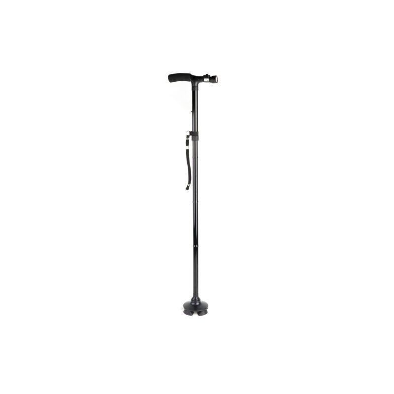 baston ortopedico doma plegable, ligero y portatil, base con 4 puntos de apoyo, 2 luces led, ajustable. — vista 2