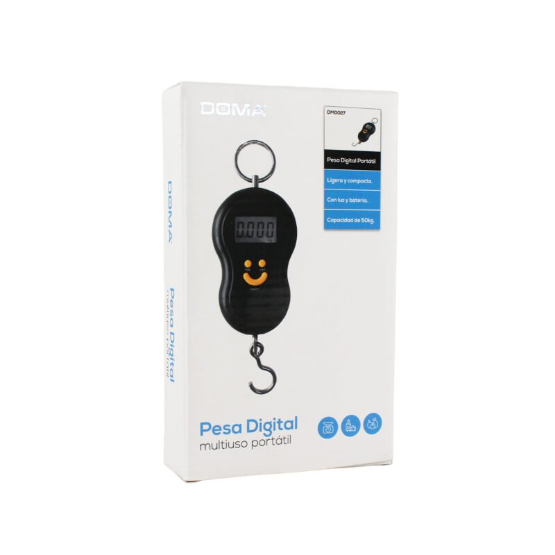 pesa digital doma, capacidad 50 kg, diseÑo compacto, pantalla lcd con luz de fondo, funcion tara, 4 unidades seleccionables. — vista 3
