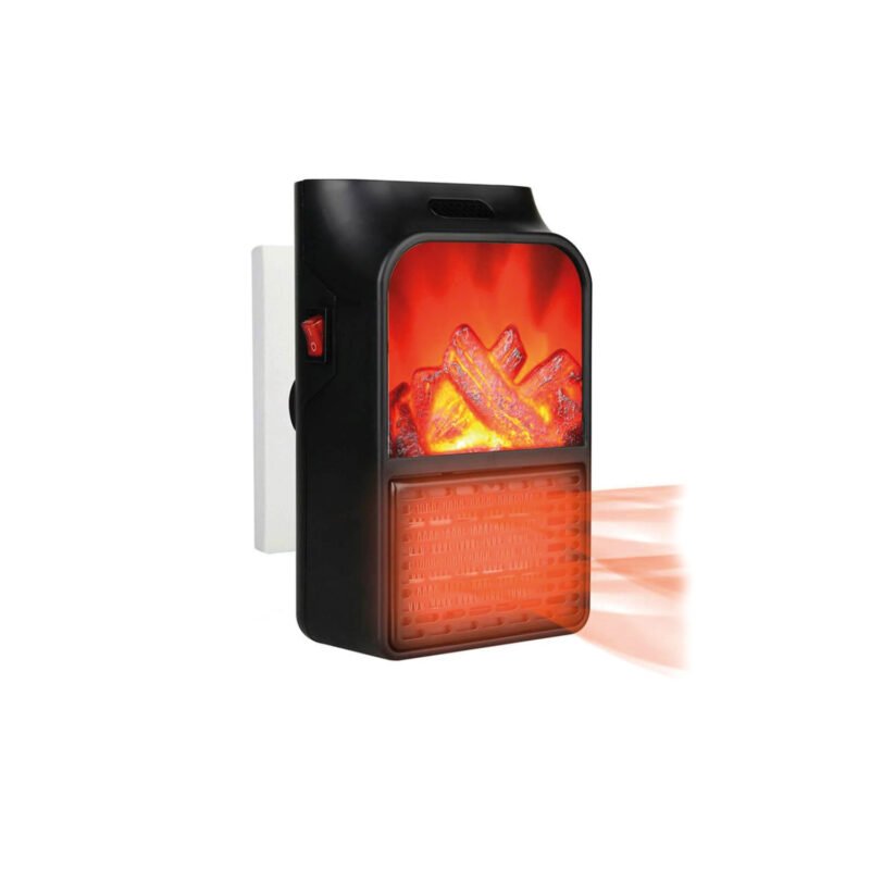 calefactor doma mini electrico portatil, temperatura ajustable, funcion temporizador, ventilador silencioso, conexion directa, enchufe 180°. 900w