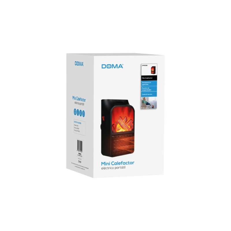 calefactor doma mini electrico portatil, temperatura ajustable, funcion temporizador, ventilador silencioso, conexion directa, enchufe 180°. 900w — vista 3