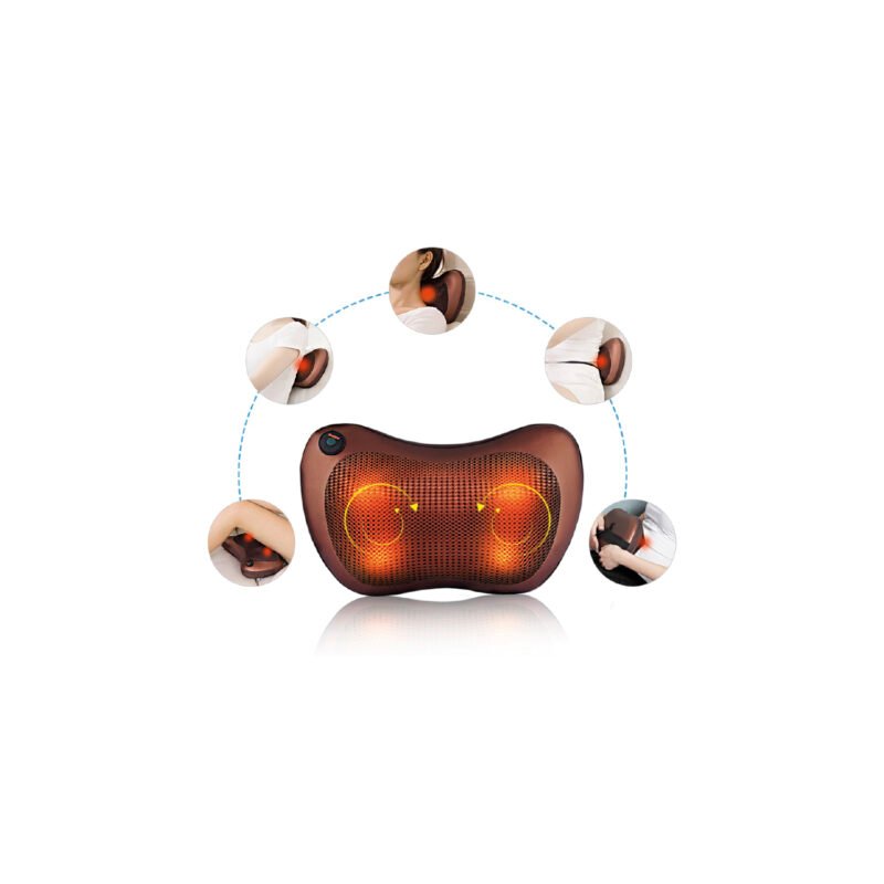 almohada doma masajedora, 4 cabezales, terapia magnetica, regulacion de velocidad, 12v para auto. — vista 3
