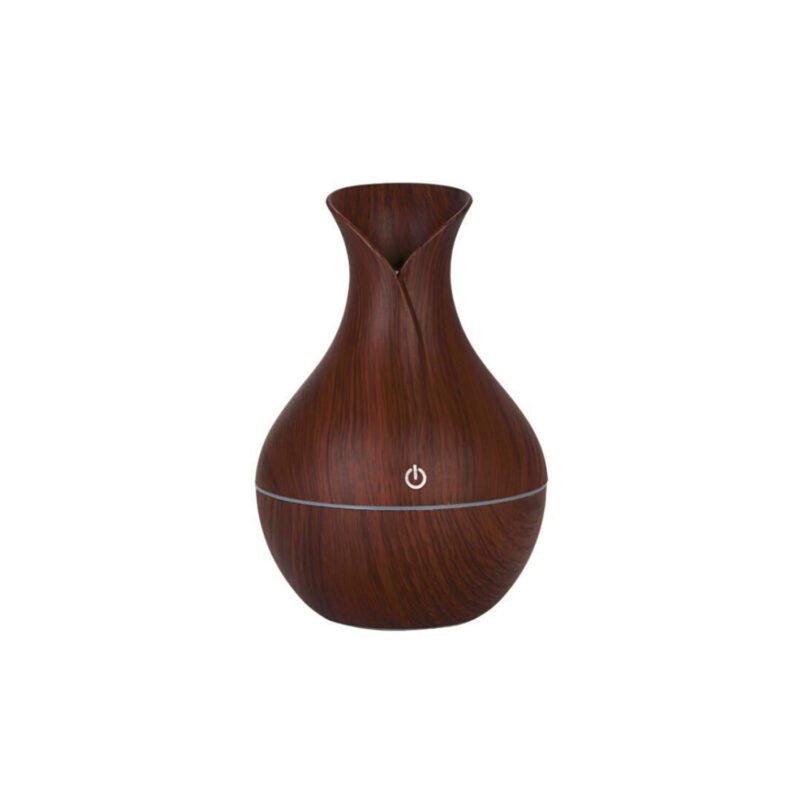 humidificador de aire portatil, con luz led, silencioso, capacidad 130ml, potencia <2w. brown