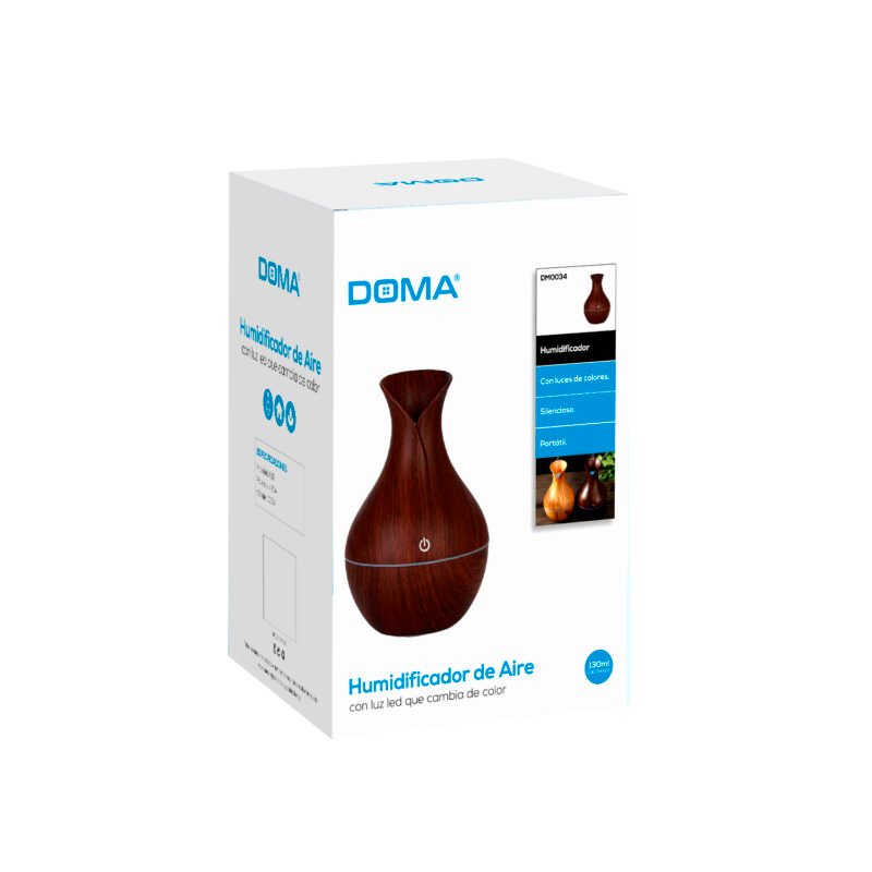 humidificador de aire portatil, con luz led, silencioso, capacidad 130ml, potencia <2w. brown — vista 2