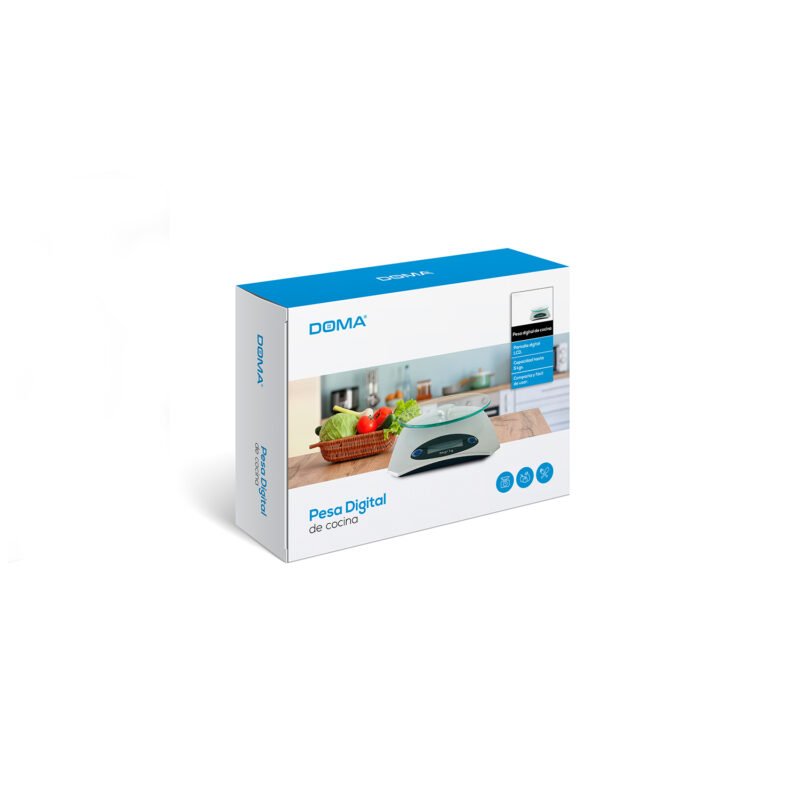 pesa digital doma de cocina, hasta 5kg, pantalla lcd, compacta y facil de usar. — vista 4