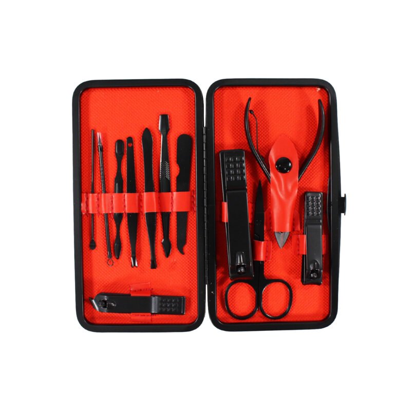 kit de herramientas para manicure doma, 12 piezas, caja de almacenamiento, acero inoxidable, portatil. — vista 2