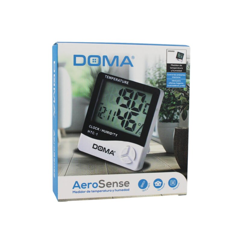 reloj con alarma, medidor ambiental temperatura y humedad, termometro, calendario, pantalla digital. — vista 4
