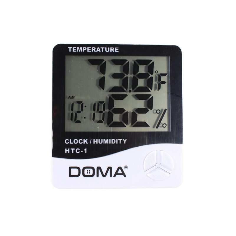 reloj con alarma, medidor ambiental temperatura y humedad, termometro, calendario, pantalla digital. — vista 2