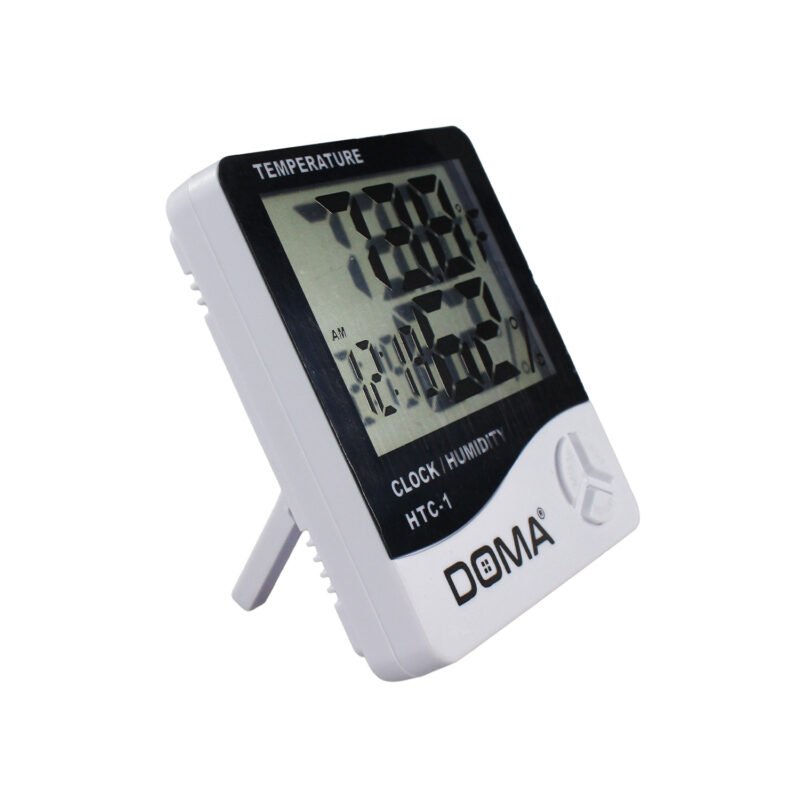 reloj con alarma, medidor ambiental temperatura y humedad, termometro, calendario, pantalla digital. — vista 3