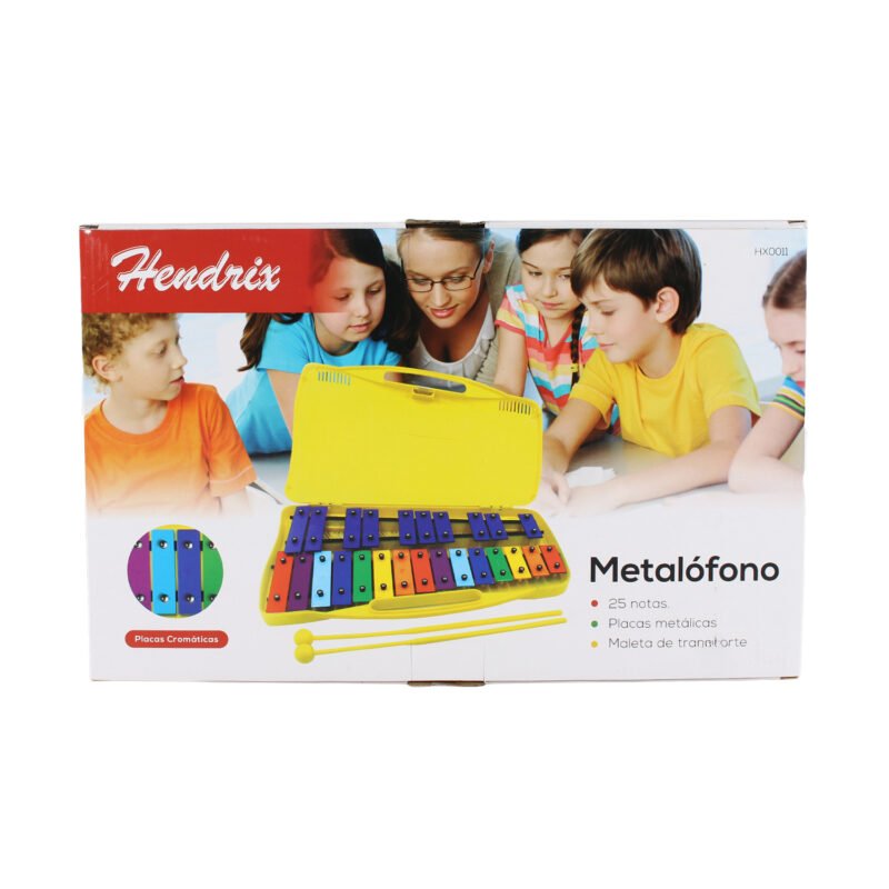 metalofono hendrix de 25 notas, placas de aluminio, colores con notas, tono preciso, incluye 2 baquetas. — vista 10
