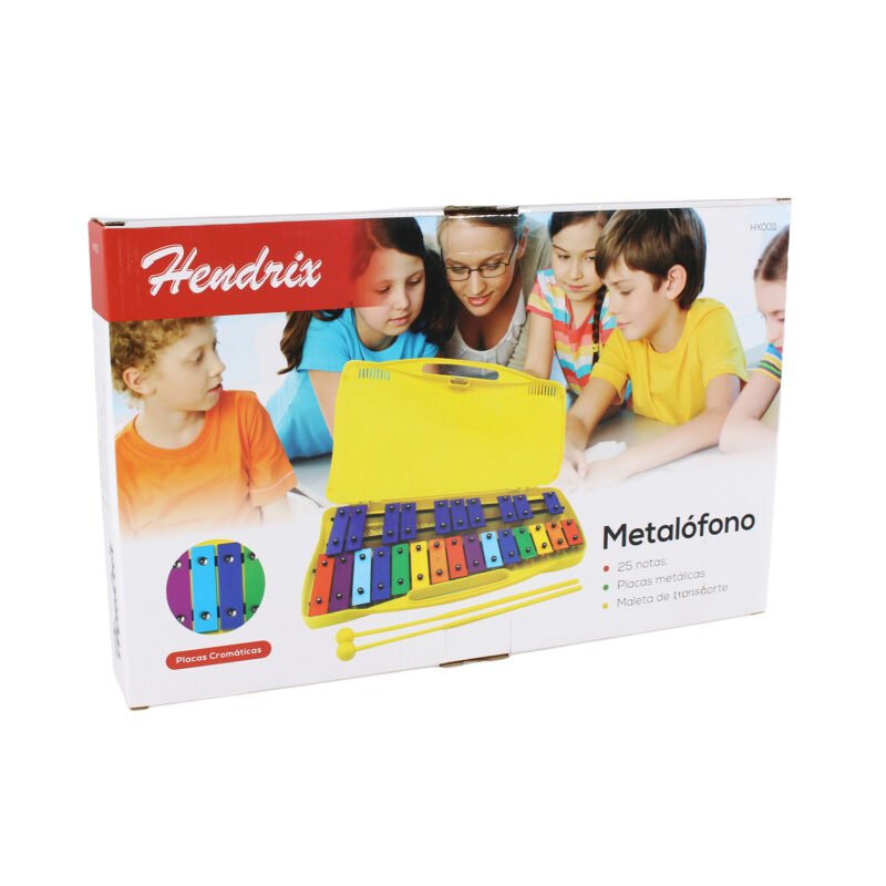 metalofono hendrix de 25 notas, placas de aluminio, colores con notas, tono preciso, incluye 2 baquetas. — vista 11