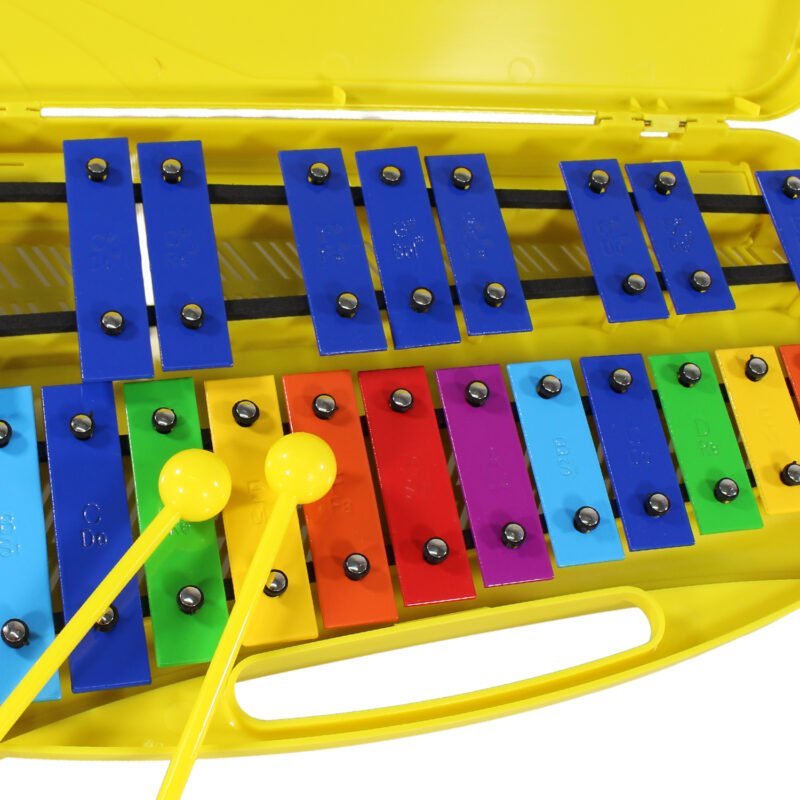 metalofono hendrix de 25 notas, placas de aluminio, colores con notas, tono preciso, incluye 2 baquetas. — vista 18