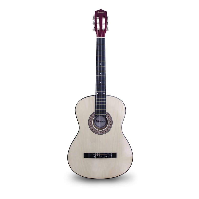 guitarra hendrix de madera 30 pulgadas con funda y set de cuerdas color natural — vista 2