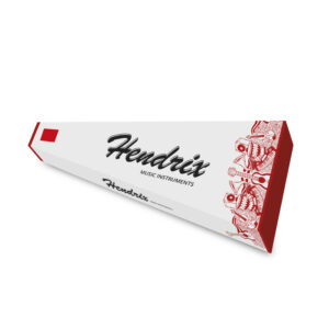 guitarra hendrix de madera 30 pulgadas con funda y set de cuerdas color sunburst