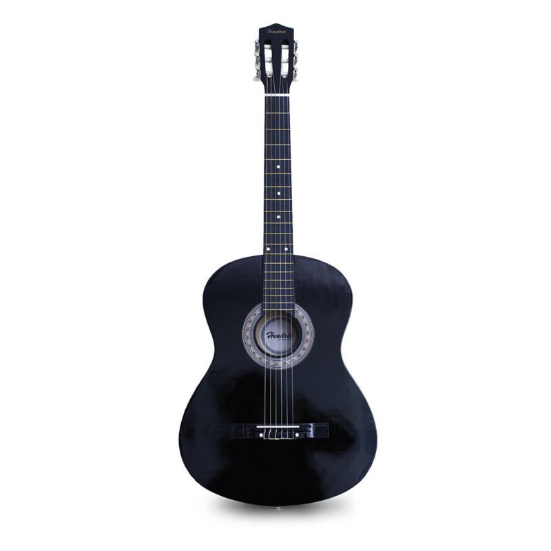 guitarra hendrix de madera 36 pulgadas con funda y set de cuerdas color black — vista 2