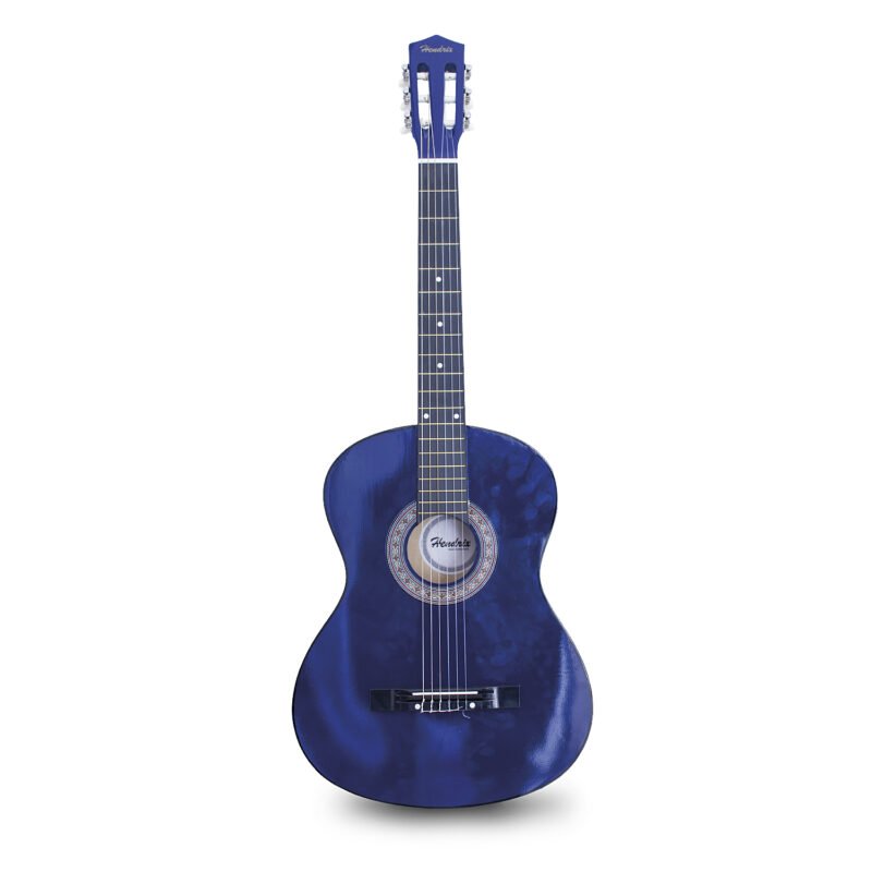 guitarra hendrix de madera 36 pulgadas con funda y set de cuerdas color blue — vista 2