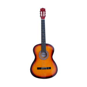 guitarra hendrix de madera 39 pulgadas con funda y set de cuerdas color sunburst