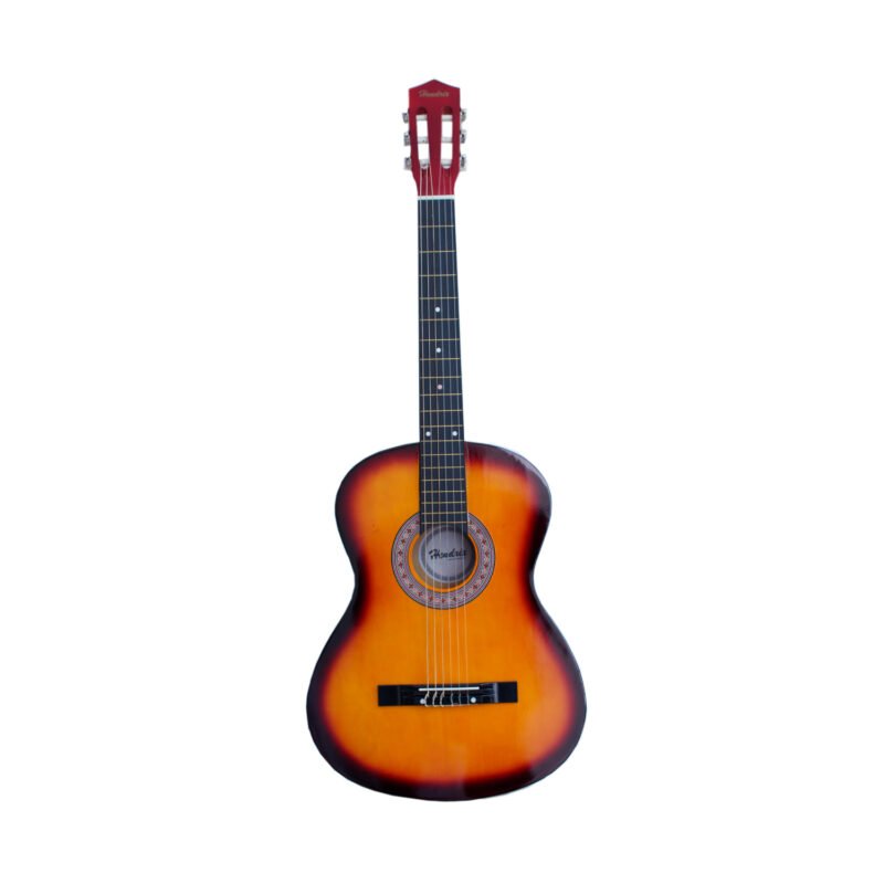 guitarra hendrix de madera 39 pulgadas con funda y set de cuerdas color sunburst