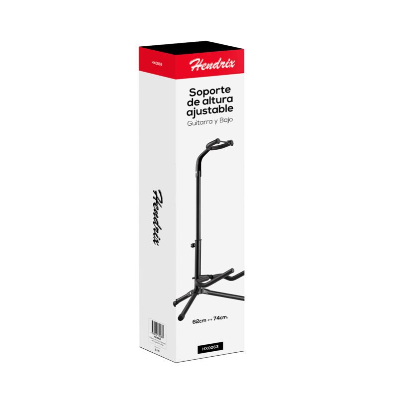 soporte hendrix ajustable 62 74 cm, para guitarra y bajo, con seguridad y brazos antideslizantes. — vista 2