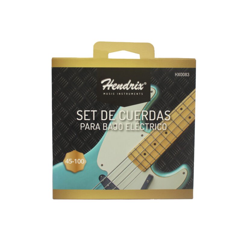 set de cuerdas hendrix para bajo, material bobinado 85/15 metal, recubrimiento anti oxido.