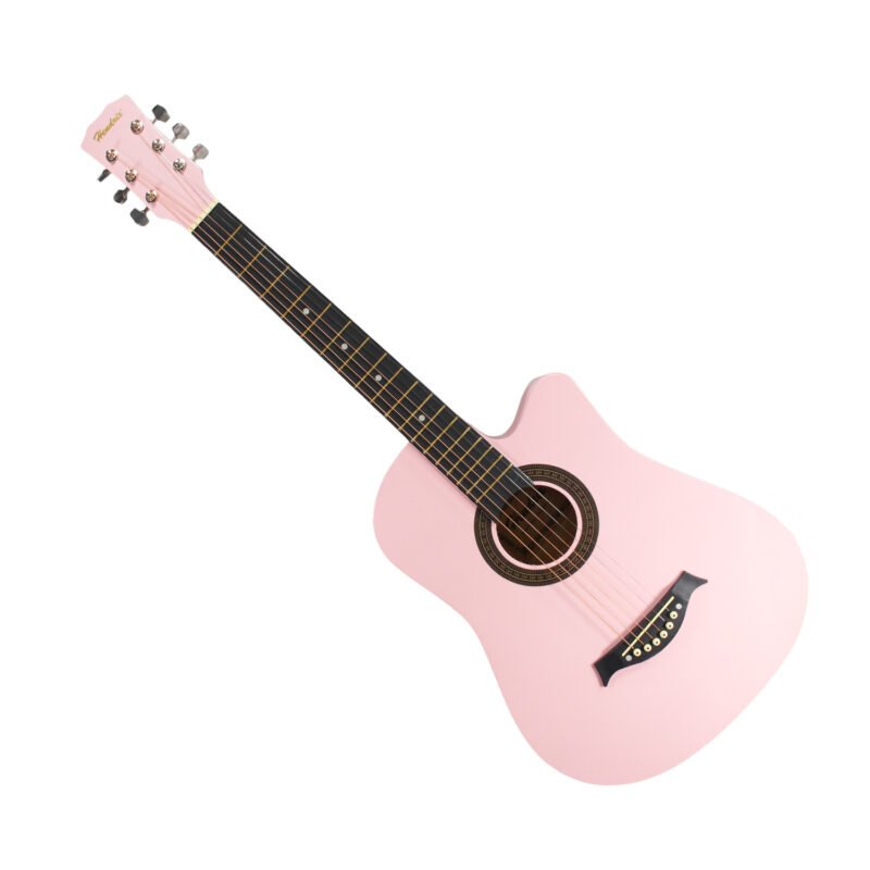 guitarra acustica hendrix 39 pulgadas, pink — vista 2