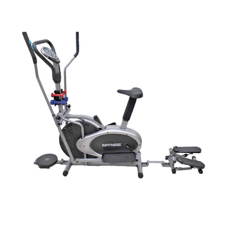 bicicleta eliptica infitness con ergometro + stepper + twister + 4 mancuernas — vista 3