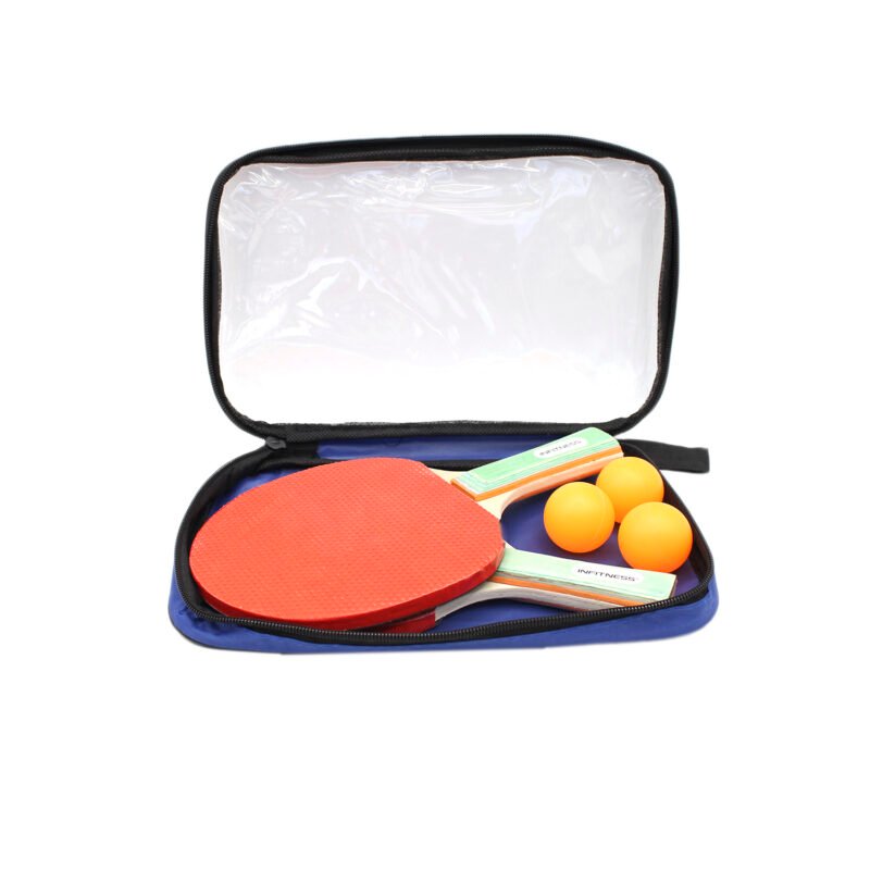 set de juego con 2 paletas de madera, sistema anti vibracion, 3 pelotas y bolso de transporte.