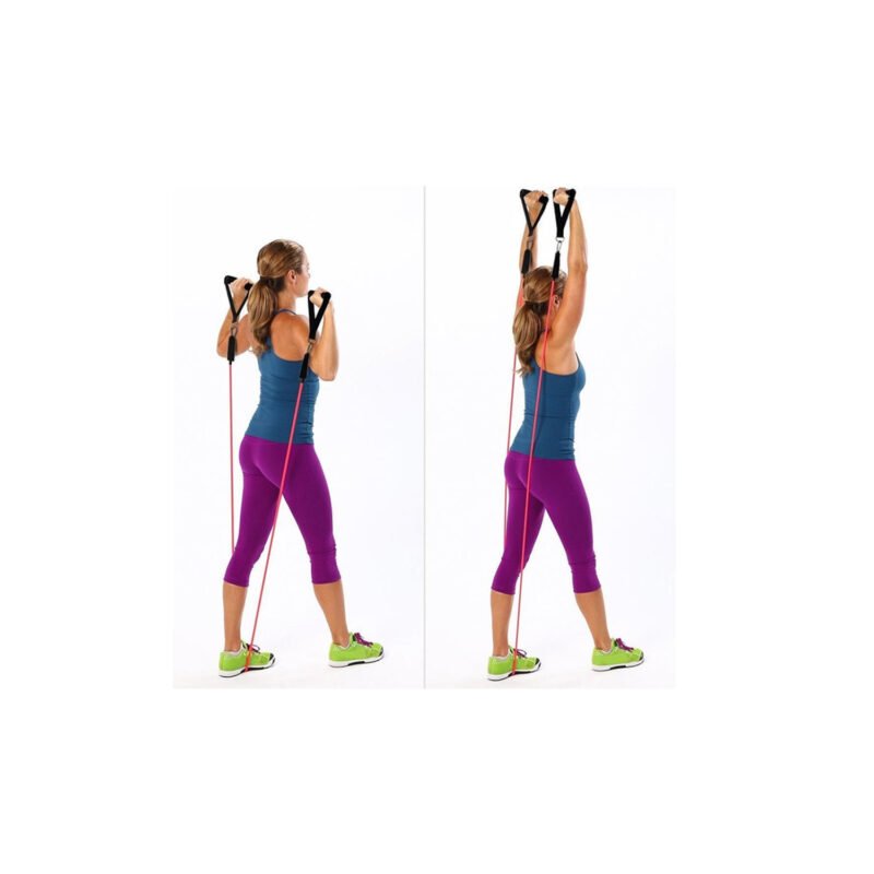 set de 11 piezas para ejercicios, incluye 5 bandas de resistencia de latex natural, hasta 150 libras. — vista 4