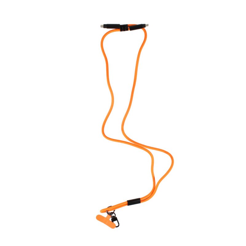 cable colgante antirrobo mdx para celular 60w usb tipo c a c. compatible usb pd. orange — vista 5