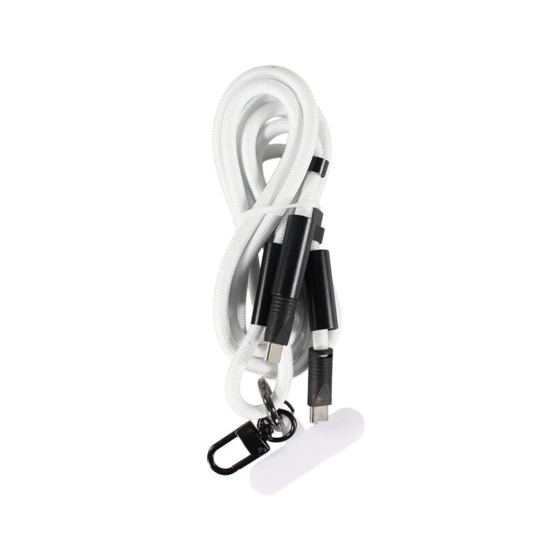 cable colgante antirrobo mdx para celular 60w usb tipo c a c. compatible usb pd. white — vista 3