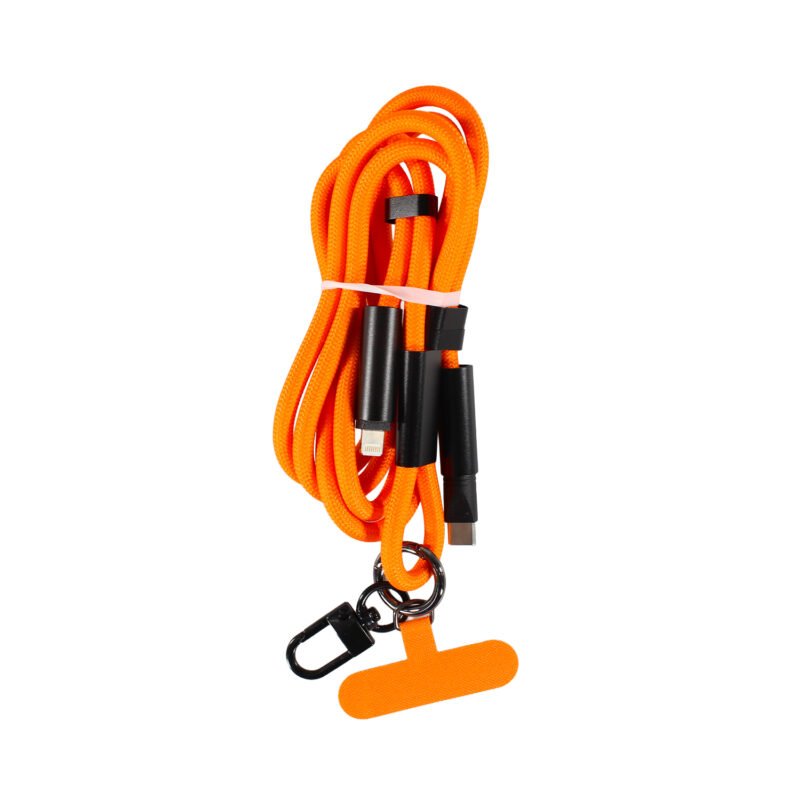 cable colgante antirrobo mdx para celular 27w usb tipo c a lightning. compatible usb pd. orange — vista 3