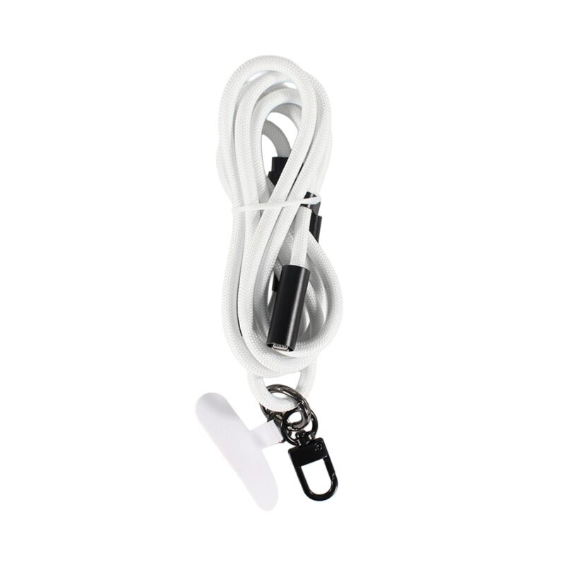 cable colgante antirrobo mdx para celular 27w usb tipo c a lightning. compatible usb pd. white — vista 3