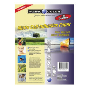 papel fotografico matte a4 adhesivo 50 hojas 120g, ideal para inkjet y manualidades.
