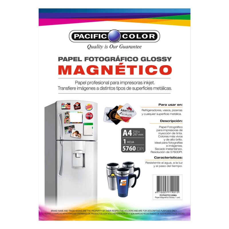 papel glossy photo paper magnetic de 120gr de 1 hoja