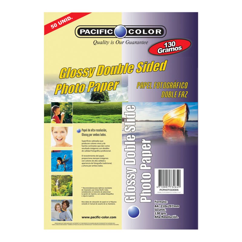 papel glossy photo paper doble faz 130gr de 50 hojas