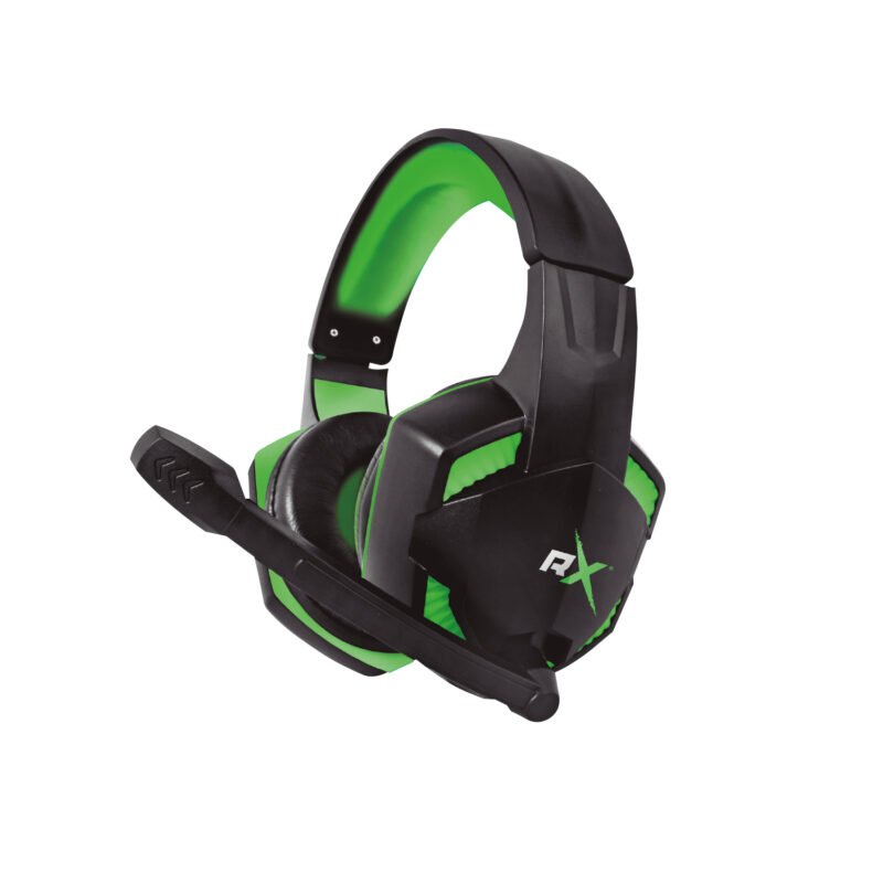 audifono reptile x gamer con microfono y control de volumen. green — vista 3