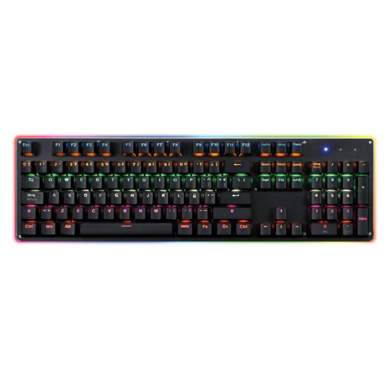 teclado reptile x mecanico, retroiluminacion multi color, 104 teclas, puerto usb 2.0, base de aluminio. — vista 2