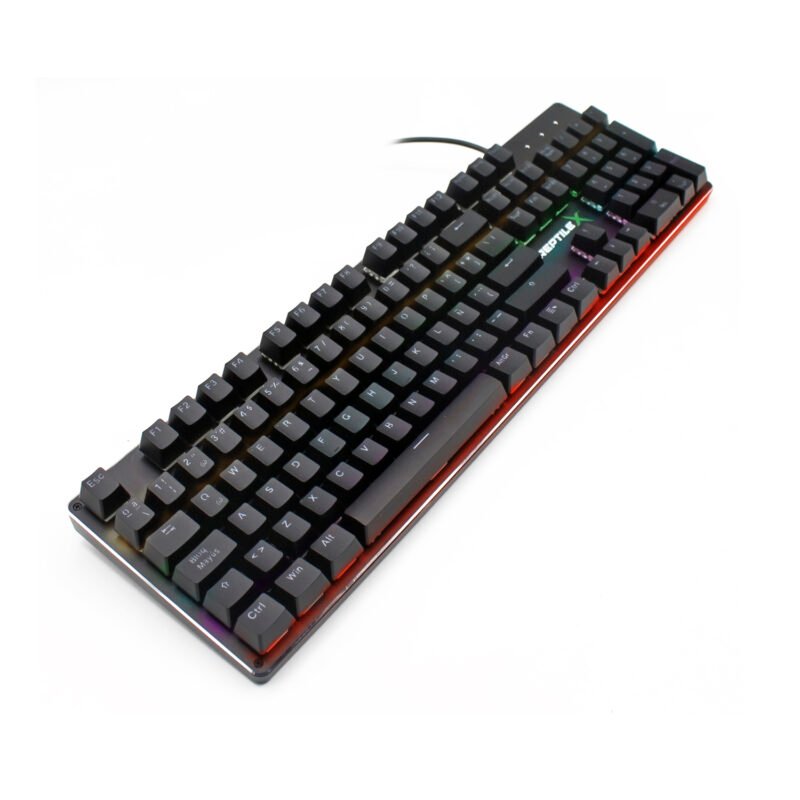 teclado reptile x mecanico, retroiluminacion multi color, 104 teclas, puerto usb 2.0, base de aluminio. — vista 3