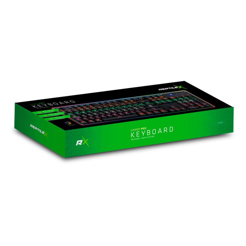 teclado reptile x mecanico, retroiluminacion multi color, 104 teclas, puerto usb 2.0, base de aluminio. — vista 5