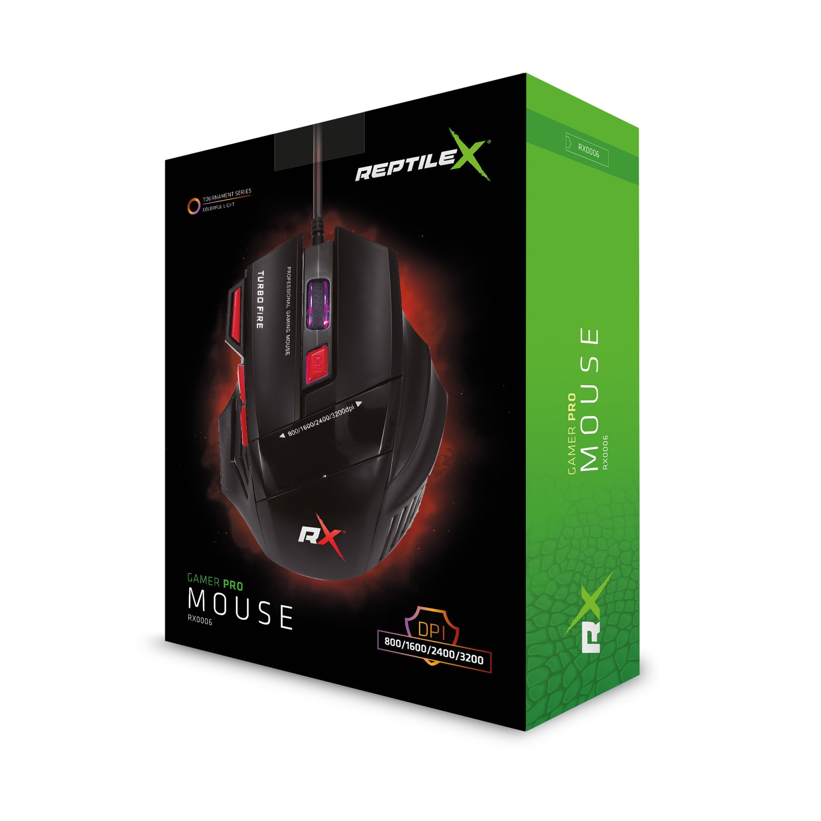 mouse reptile x gamer 7 botones con luz led, 1200/1600/2400/3200 dpi mouse reptile x gamer 7 botones con luz led, 1200/1600/2400/3200 dpi