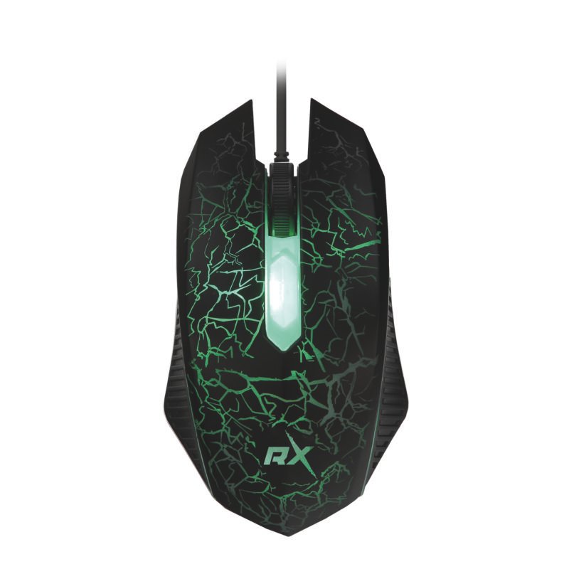 mouse reptile x gamer con sensor optico de luz led, 1000 dpi black