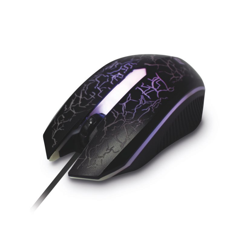 mouse reptile x gamer con sensor optico de luz led, 1000 dpi black — vista 3