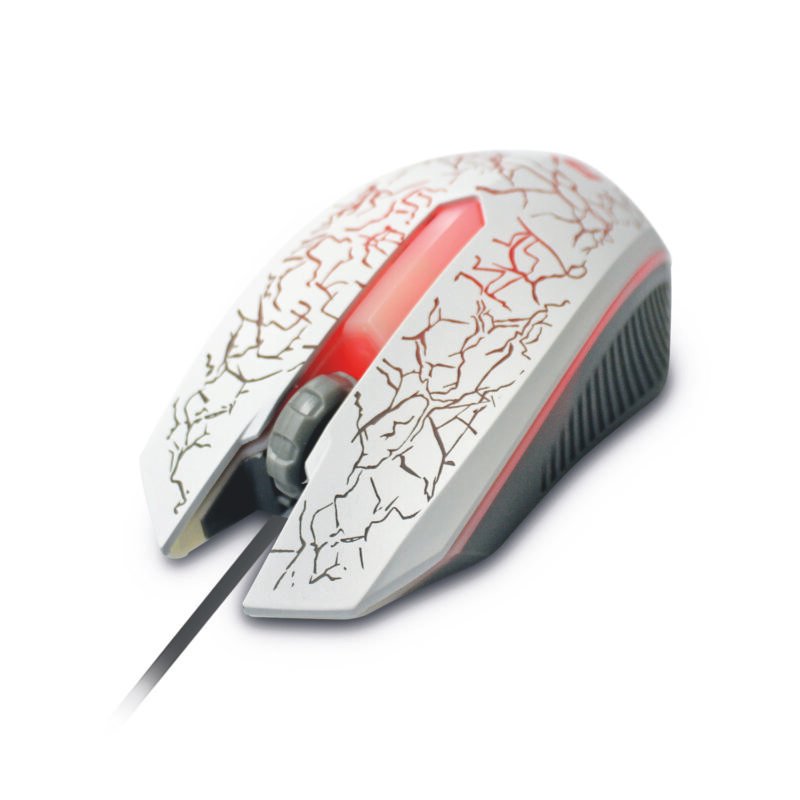 mouse reptile x gamer con sensor optico de luz led, 1000 dpi white — vista 3