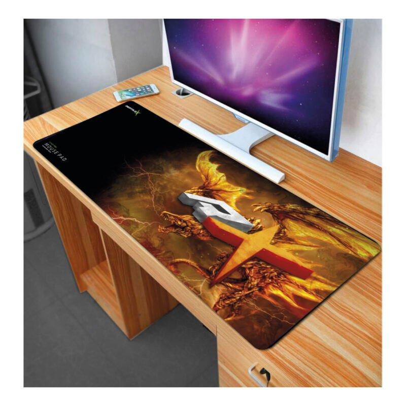 mousepad reptile x gamer pro, superficie antideslizante, 30x70cm, 3mm grosor, flexible y baja friccion. — vista 3