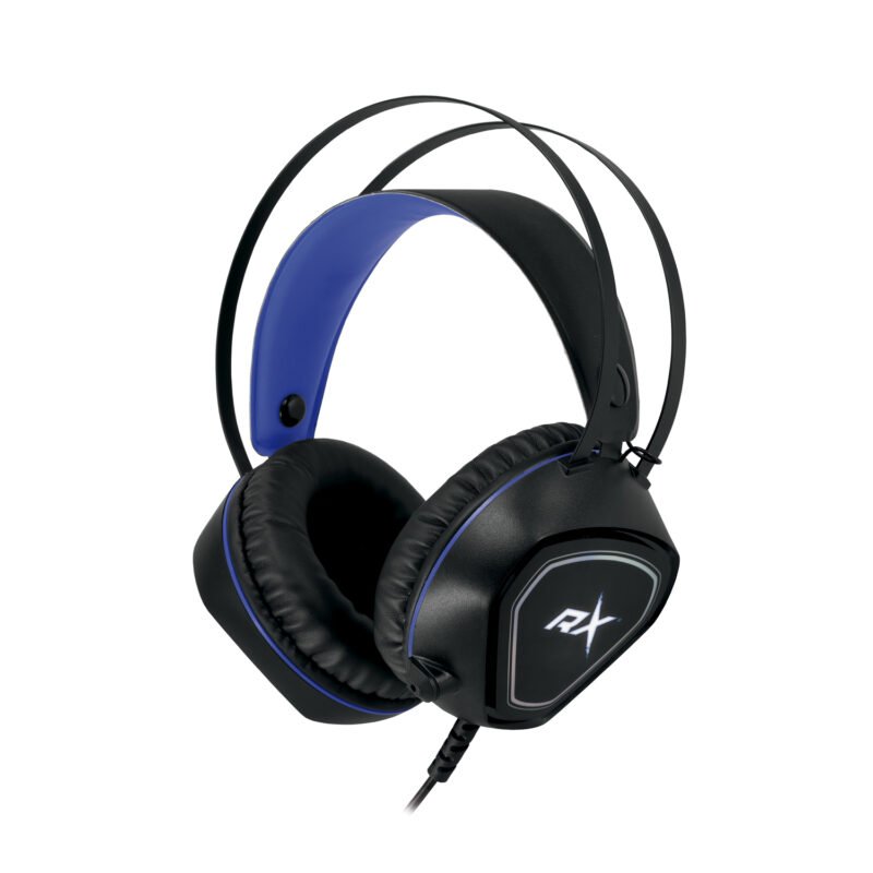 audifono reptile x gamer pro con microfono, plug 3.5mm, usb led, almohadillas, cable 1.8m, control de volumen. blue — vista 2