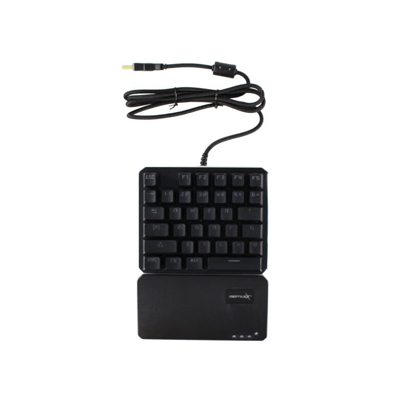 teclado reptile x ergonomico mini de 35 teclas, luz de fondo, usb 2.0, cable 160 cm, panel de aluminio. — vista 2