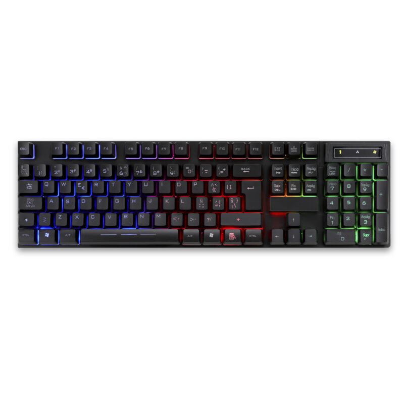 kit gamer 3 en 1 teclado mecanico reptilex, retroiluminado multicolor, mouse gamer retroiluminado, mousepad gamer, 104 teclas. — vista 2