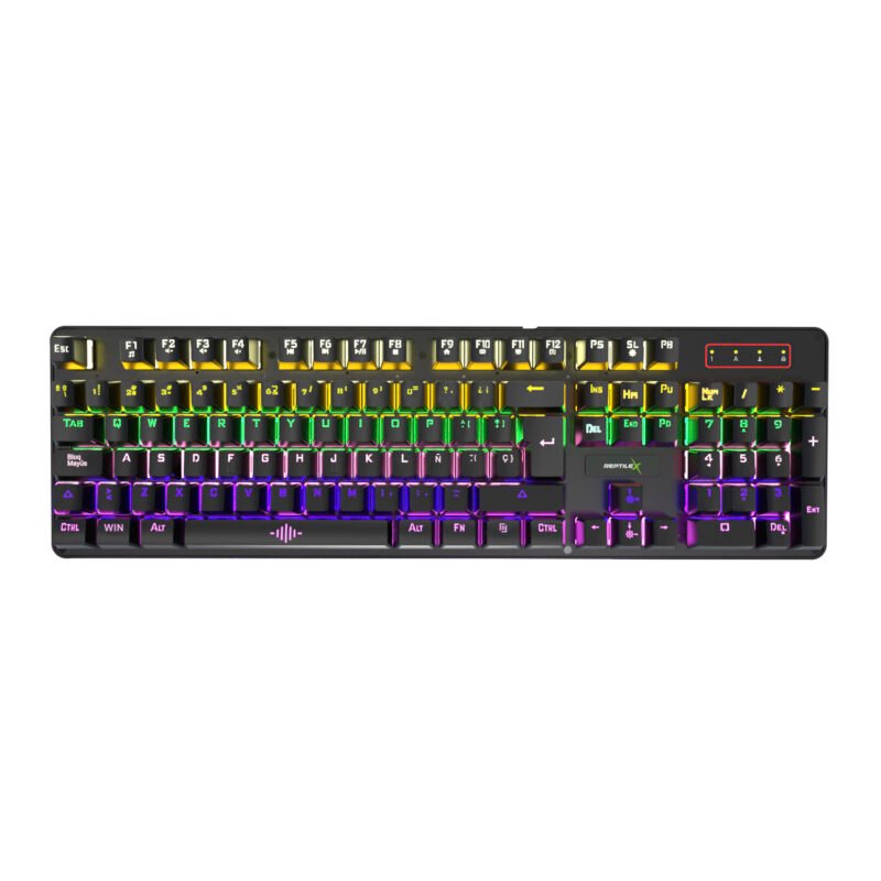 teclado reptile x usb, plug and play, 104 teclas, 26 claves anti fantasma, cable 150 cm, compatible windows y macos. — vista 4