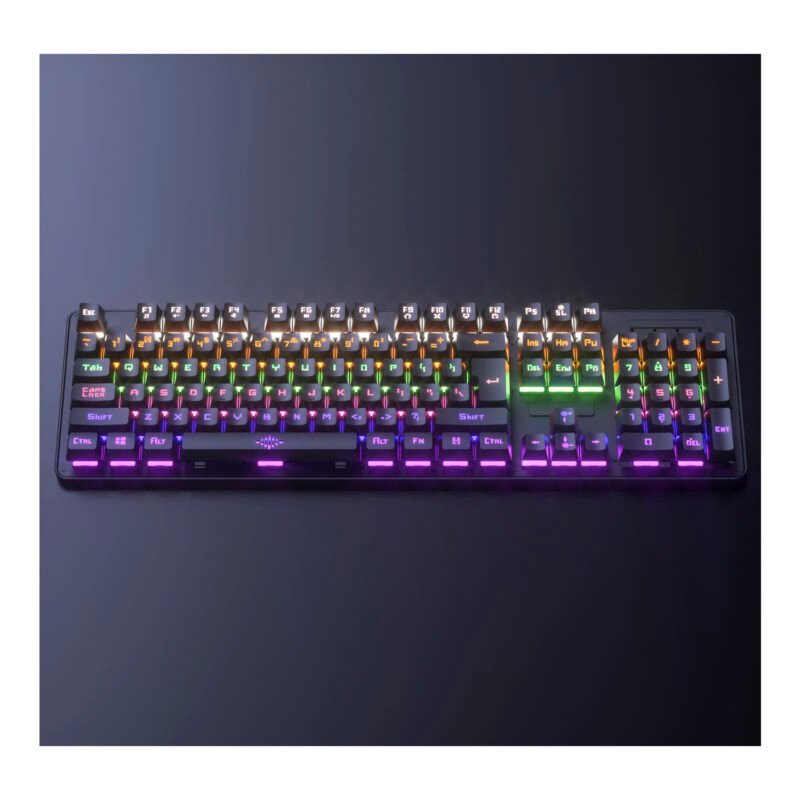teclado reptile x usb, plug and play, 104 teclas, 26 claves anti fantasma, cable 150 cm, compatible windows y macos.