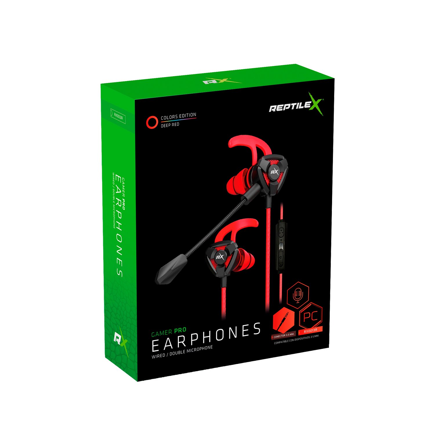 audifono reptile x gamer pro con doble microfono, diseÑo ergonomico, conexion 3.5 mm, cable de 120 cm. audifono reptile x gamer pro con doble microfono, diseÑo ergonomico, conexion 3.5 mm, cable de 120 cm.